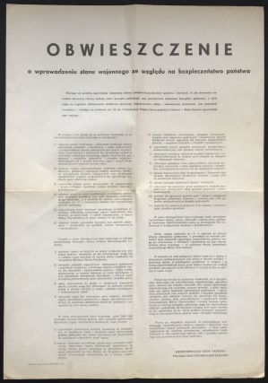 Poster: Obwieszczenie o wprowadzeniu stanu wojennego ze wzgledu na bezpieczenstwo panstwa [The...